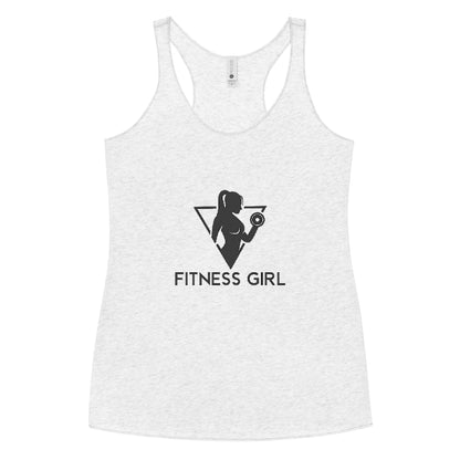 White and Black Fitness Girl Women's Racerback Tank