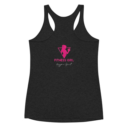 Black and Pink Fitness Girl Women's Racerback Tank