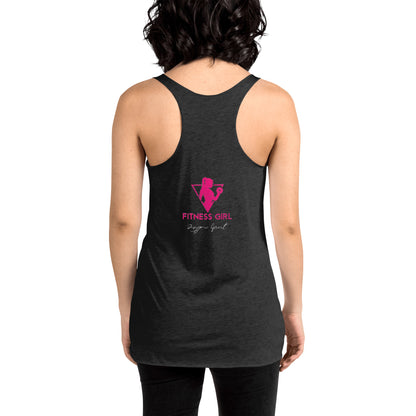 Black and Pink Fitness Girl Women's Racerback Tank