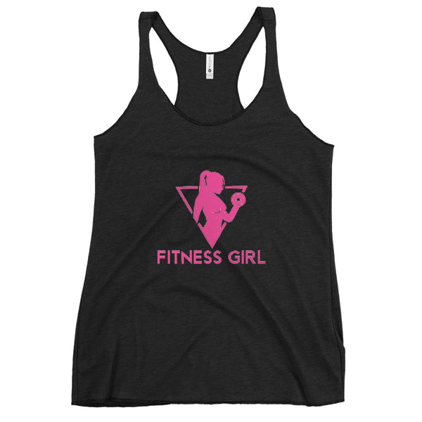 Black and Pink Fitness Girl Women's Racerback Tank