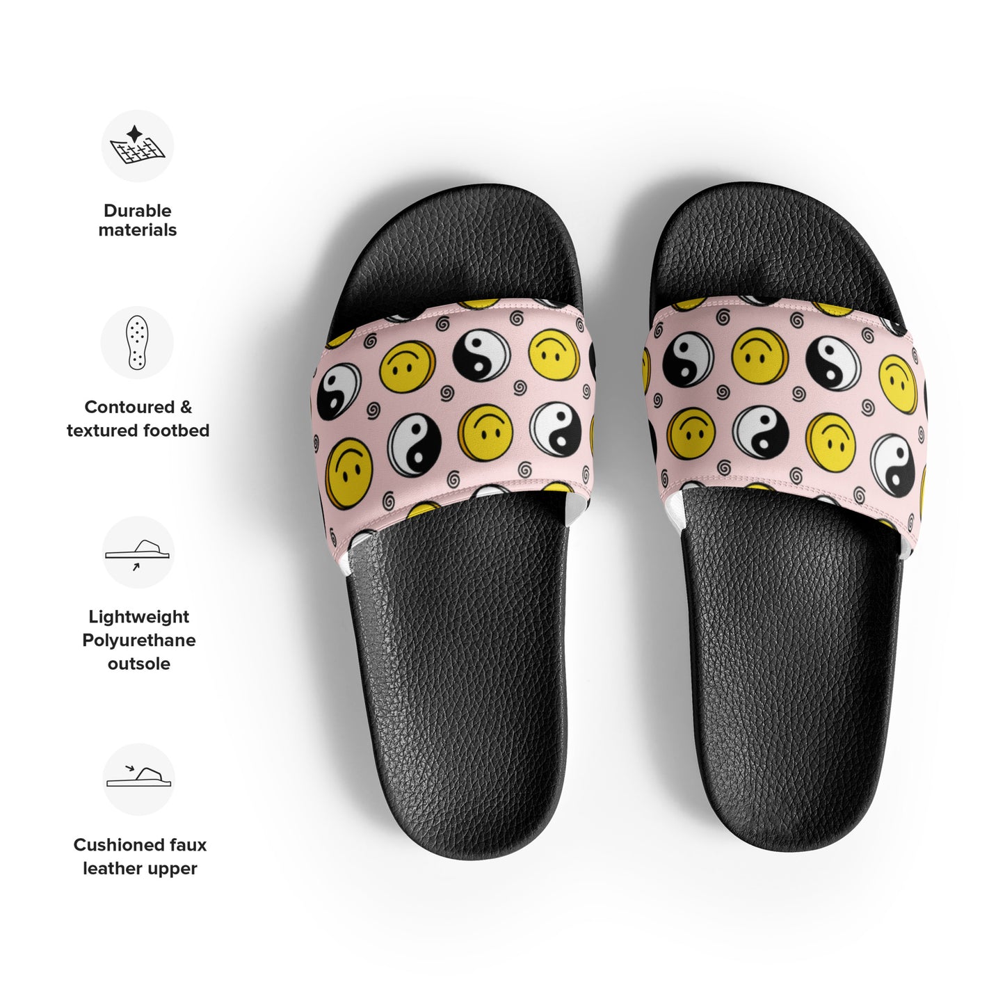 Smiley Ying Yang Women's slides