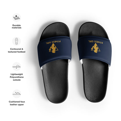 Navy Fitness Girl Women's slides