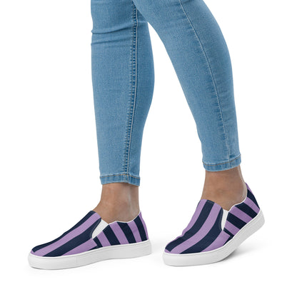 Purple in Blue Women’s slip-on canvas shoes