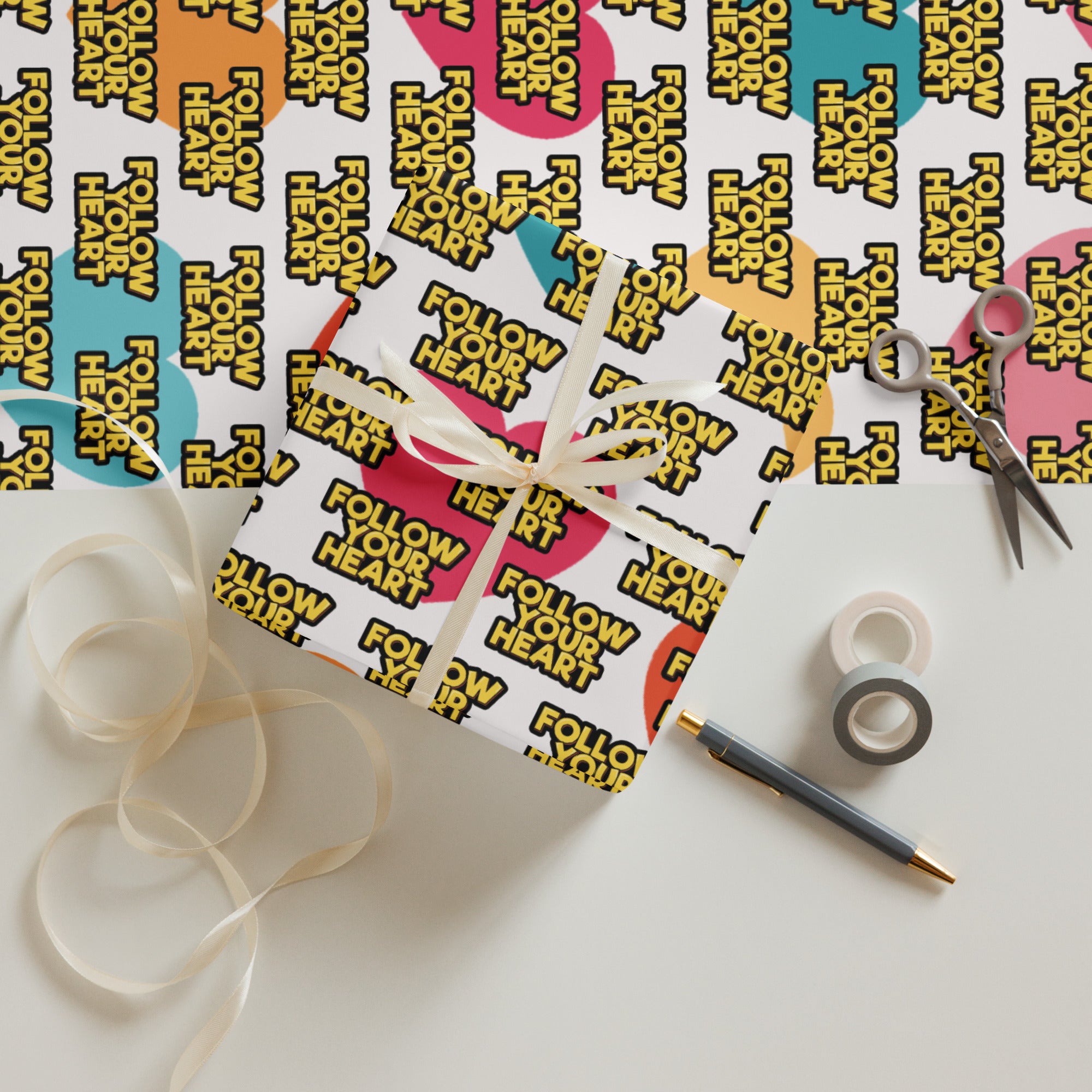 Never Give Up Wrapping paper sheets