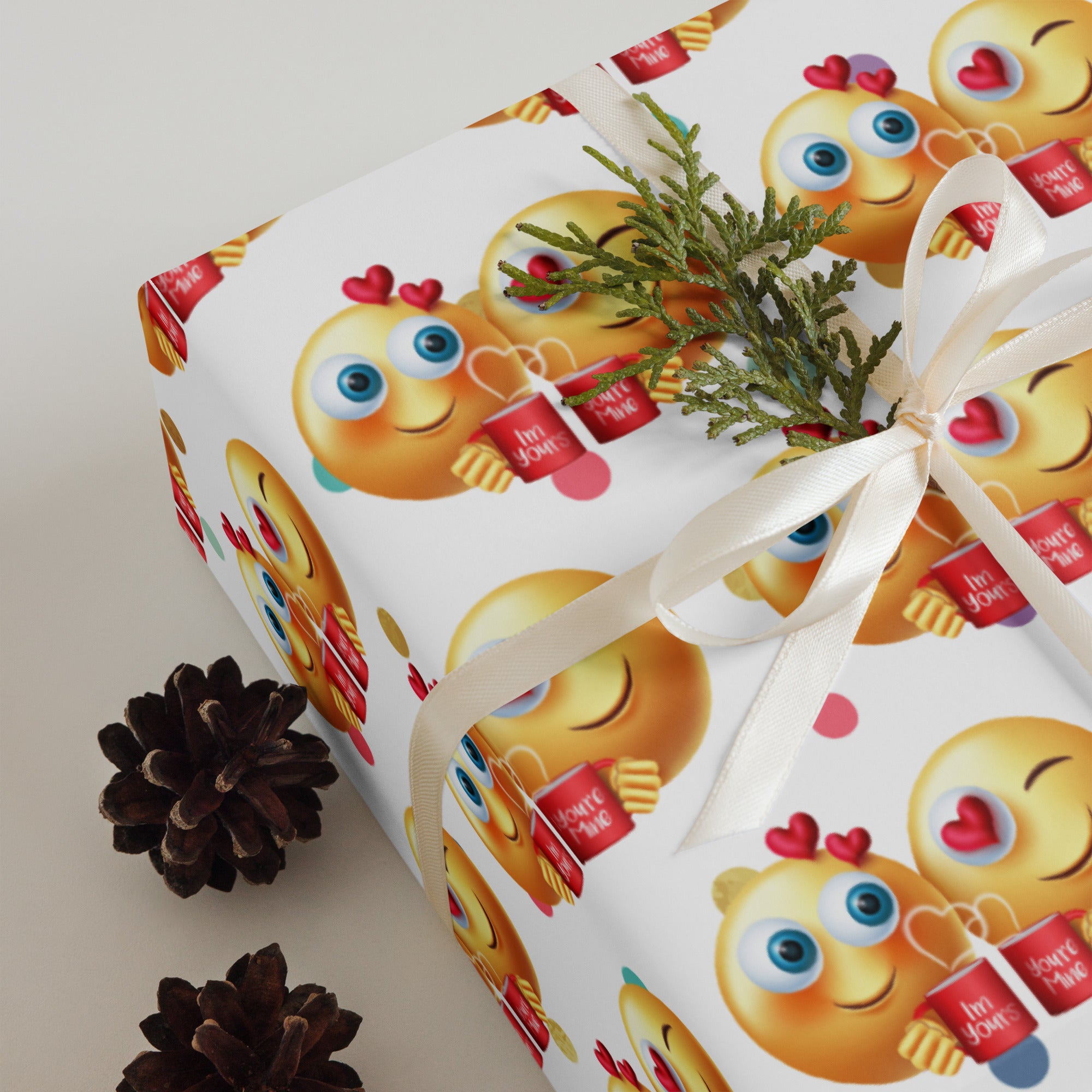 Smiley Face Love Wrapping paper sheets