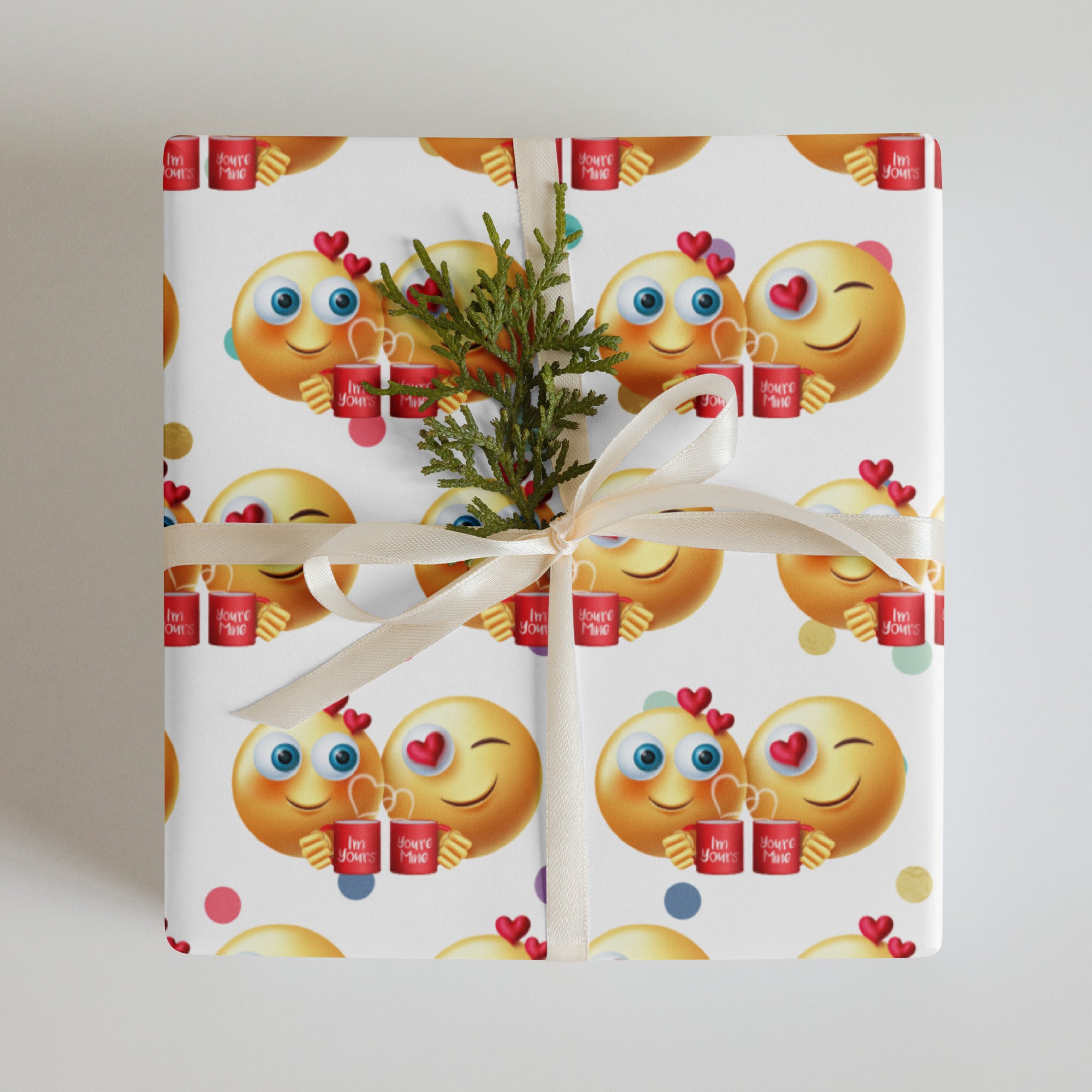 Smiley Face Love Wrapping paper sheets