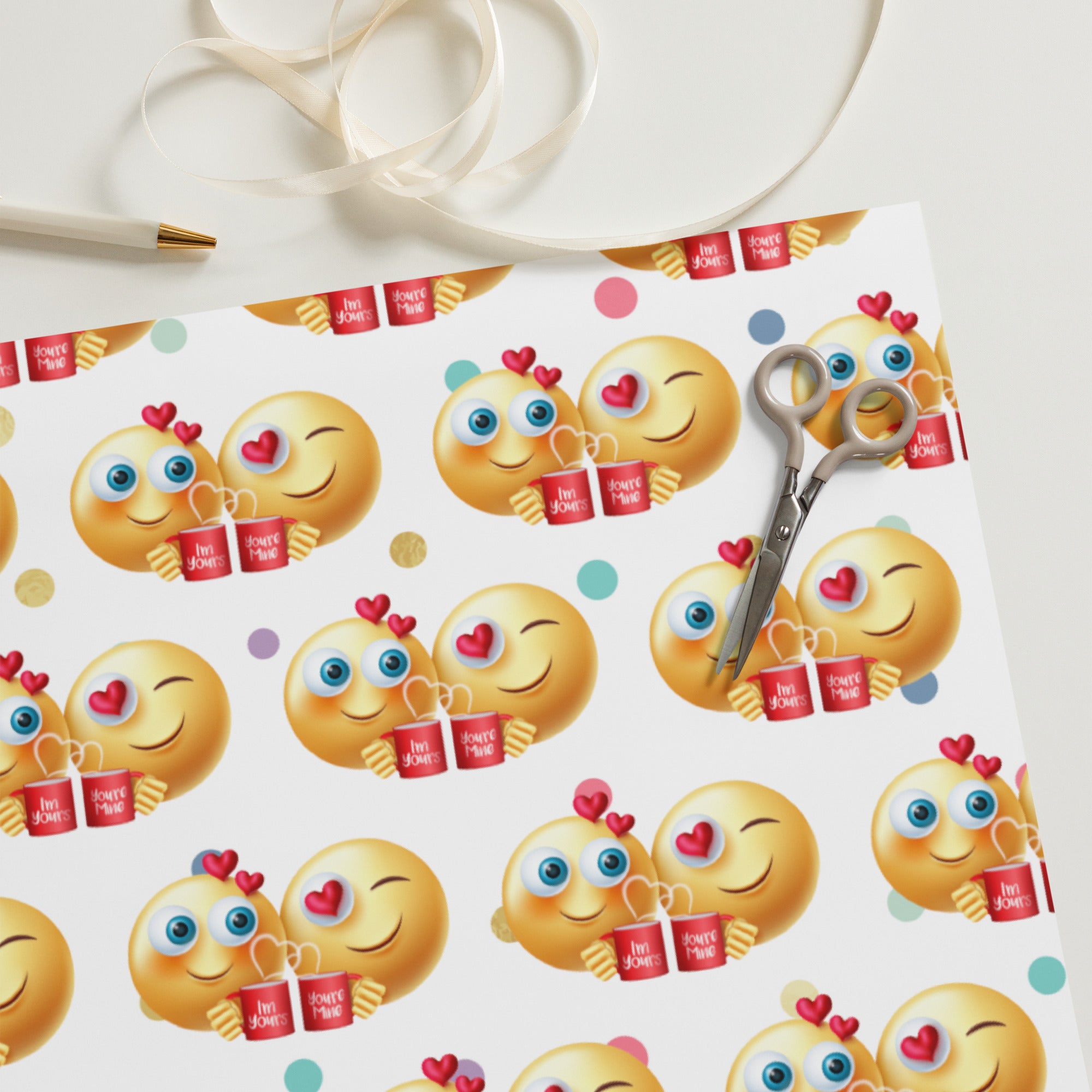 Smiley Face Love Wrapping paper sheets