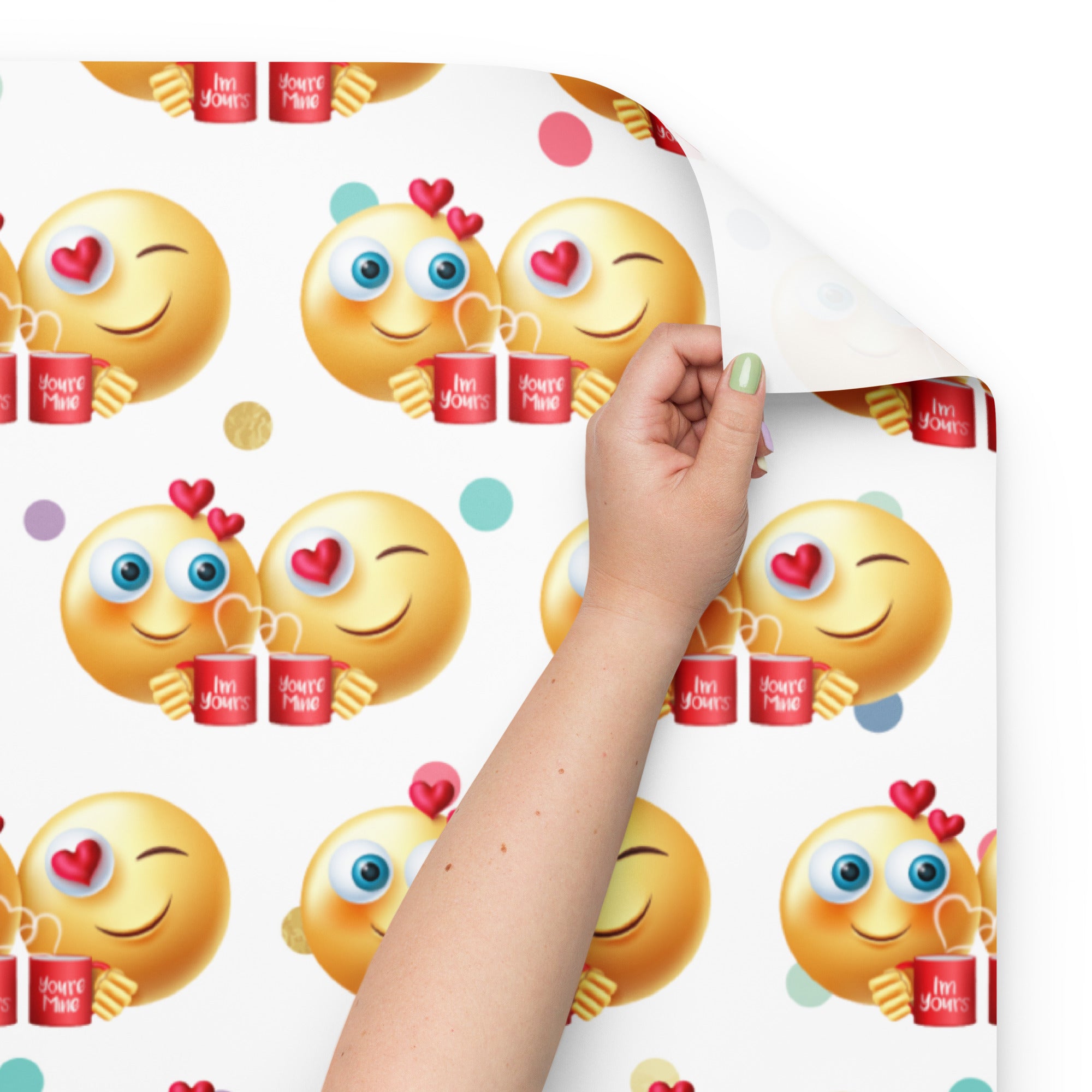 Smiley Face Love Wrapping paper sheets