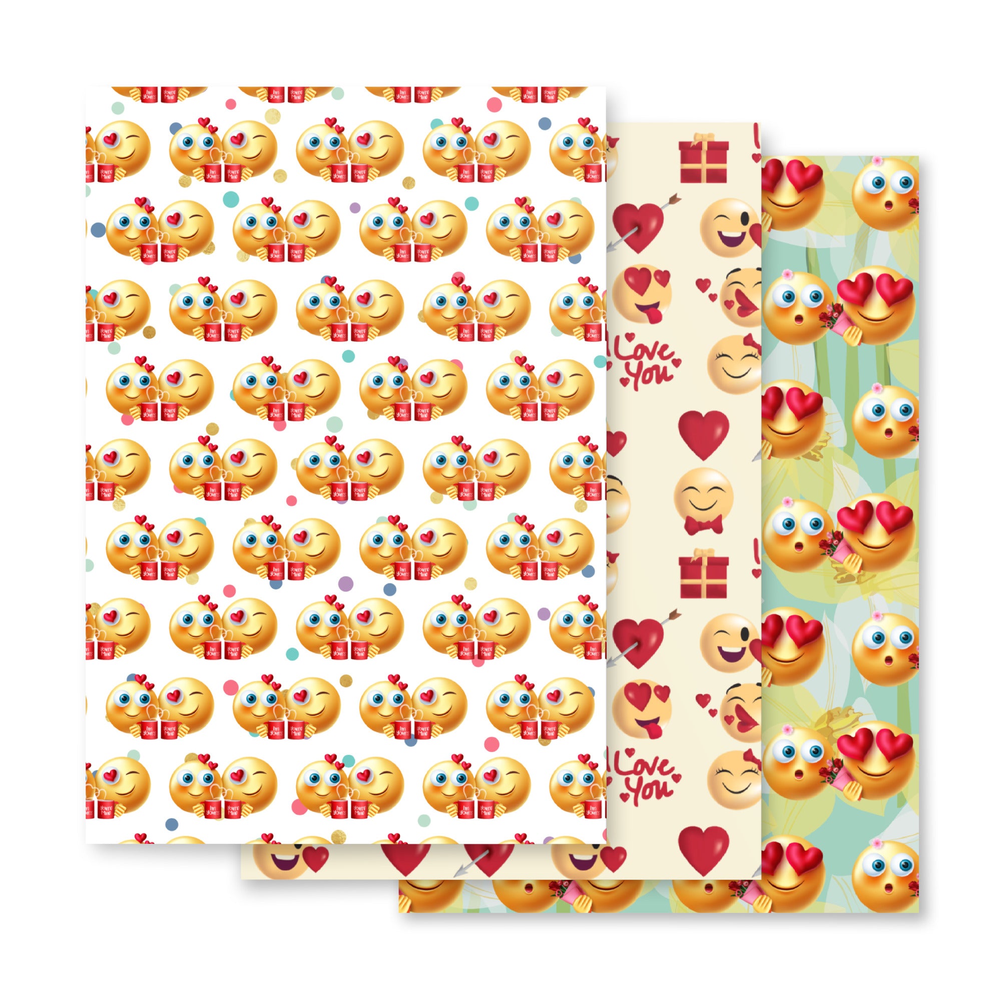 Smiley Face Love Wrapping paper sheets