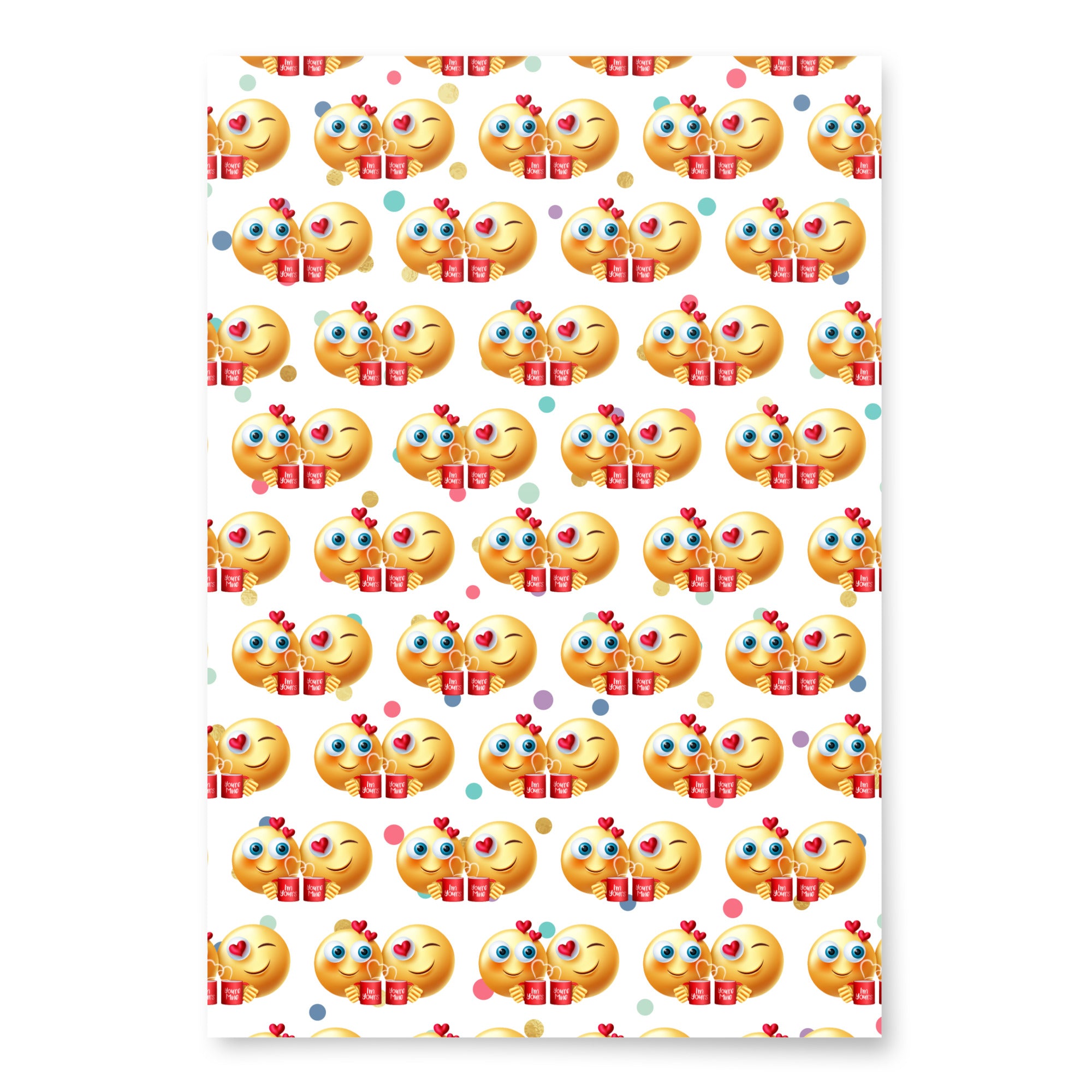 Smiley Face Love Wrapping paper sheets