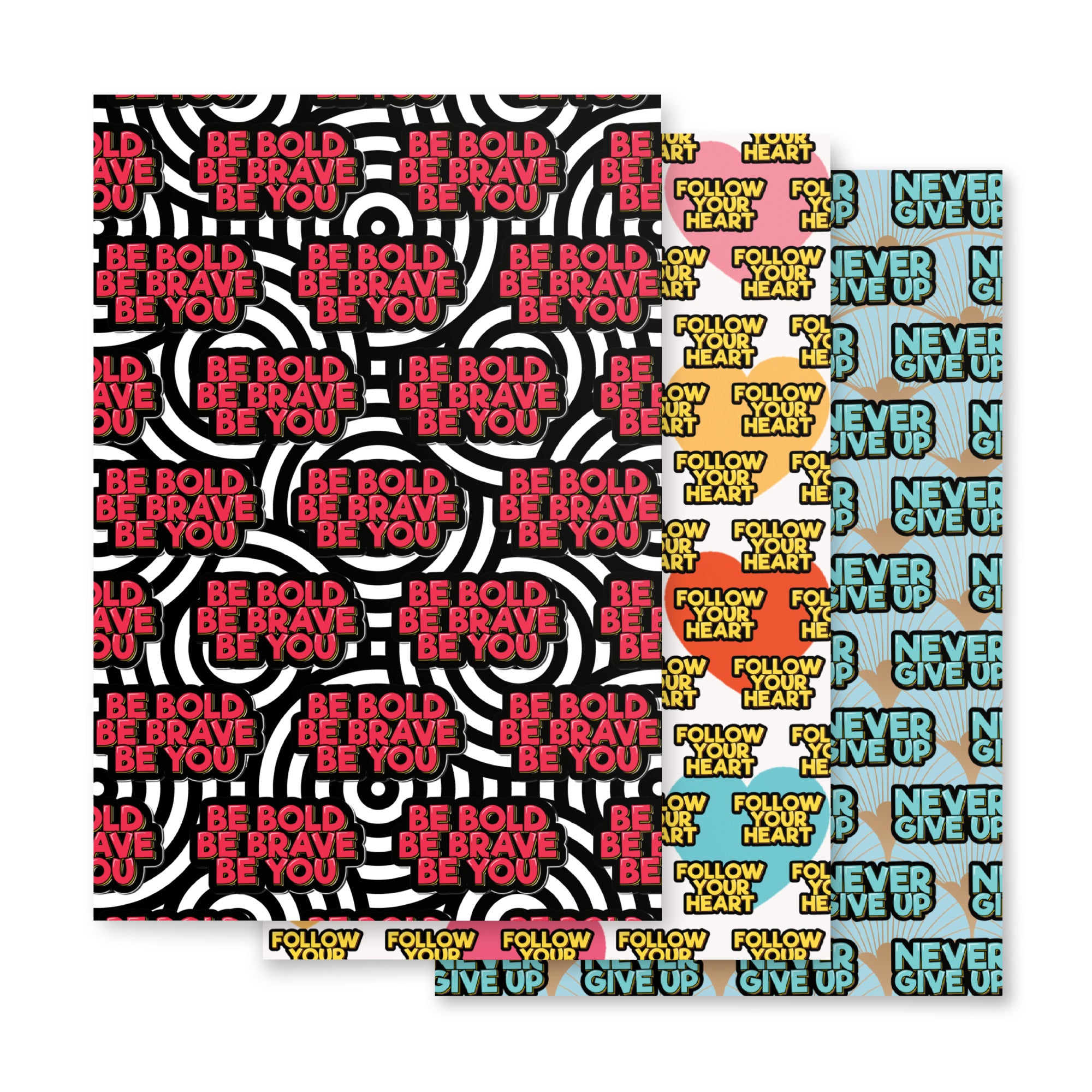 Never Give Up Wrapping paper sheets