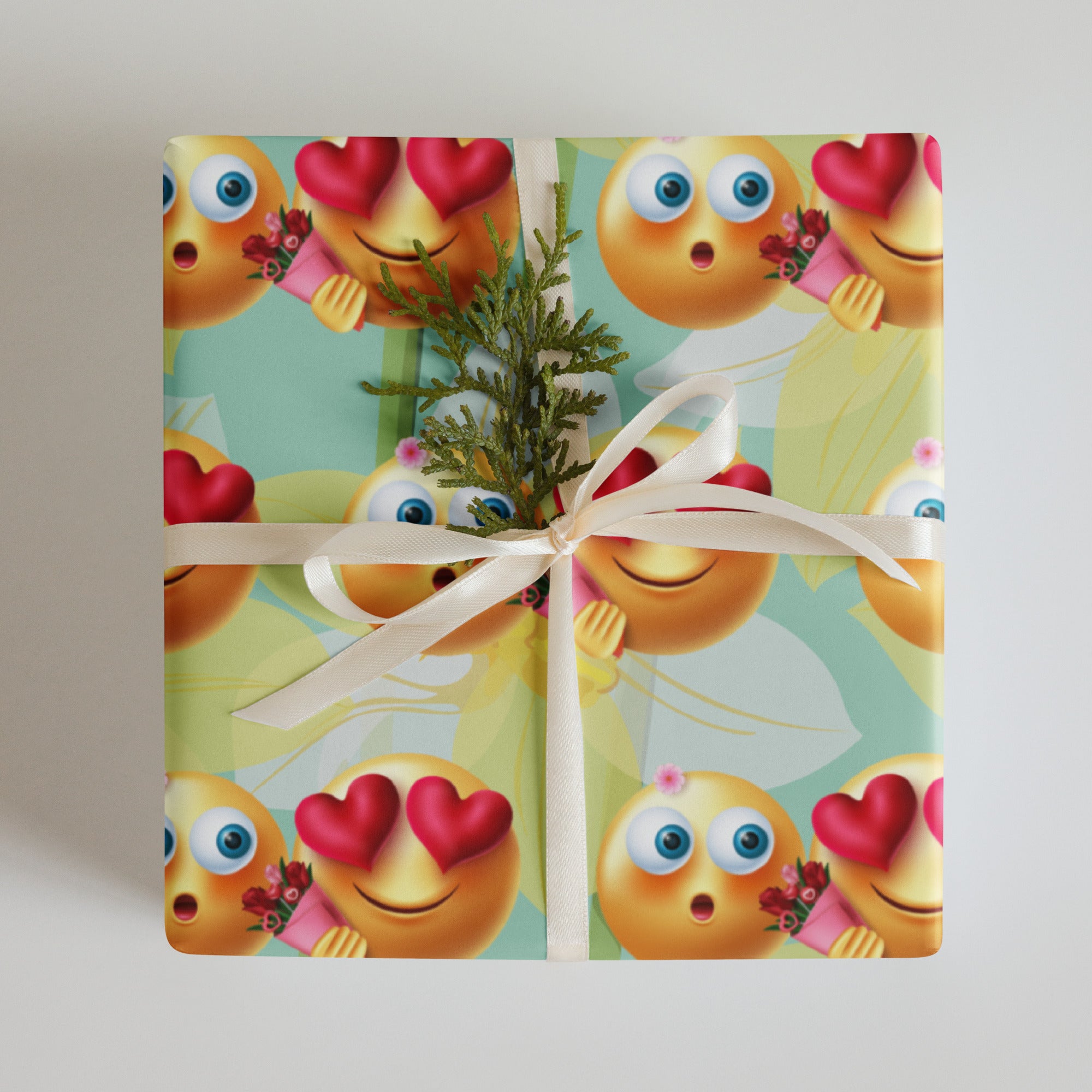Smiley Face Love Wrapping paper sheets