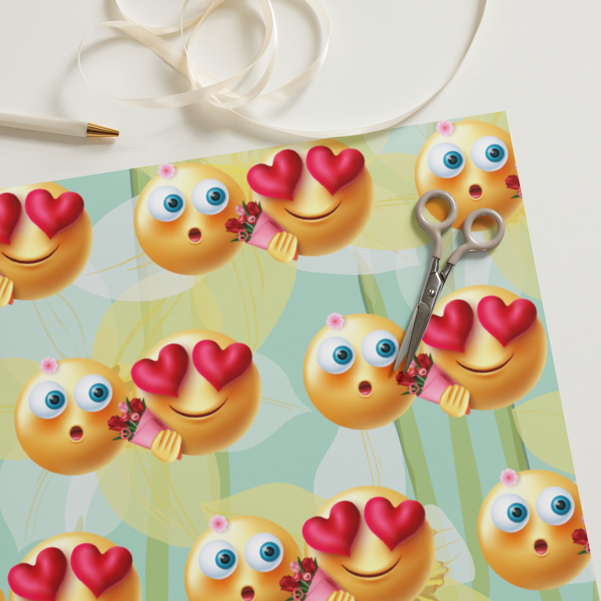 Smiley Face Love Wrapping paper sheets