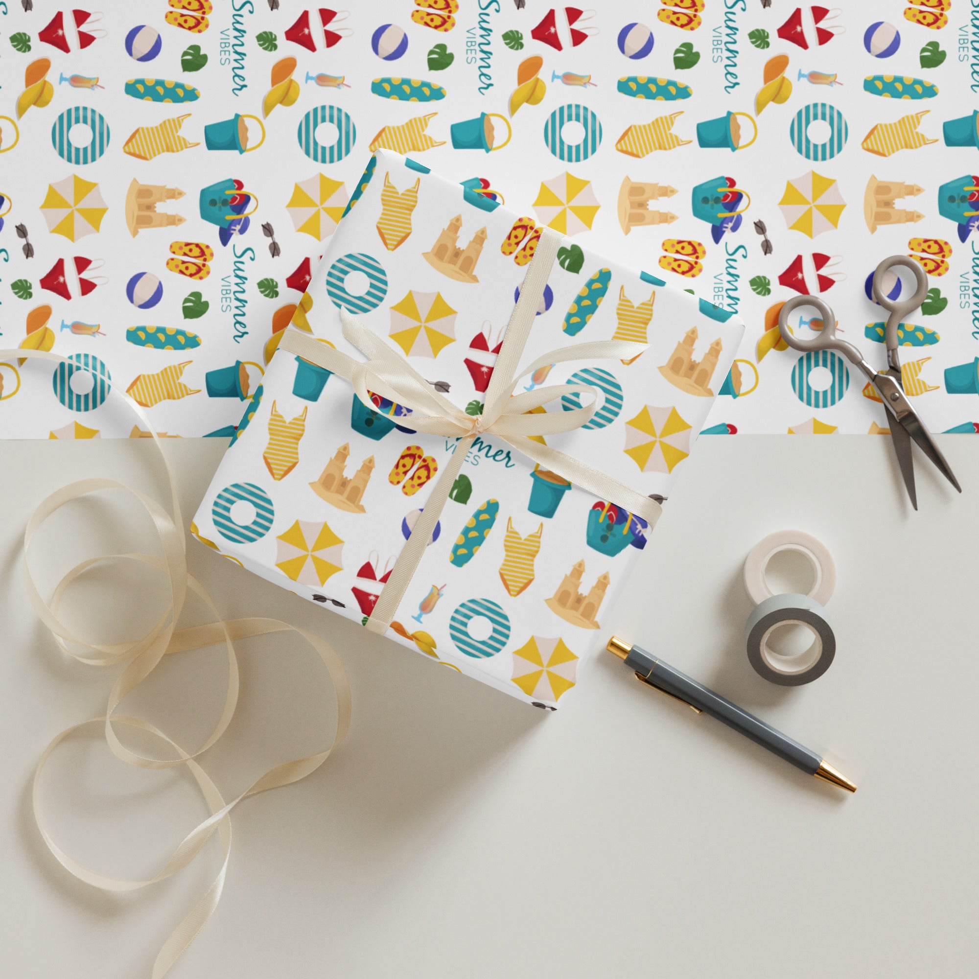 Beach Vibes Wrapping paper sheets