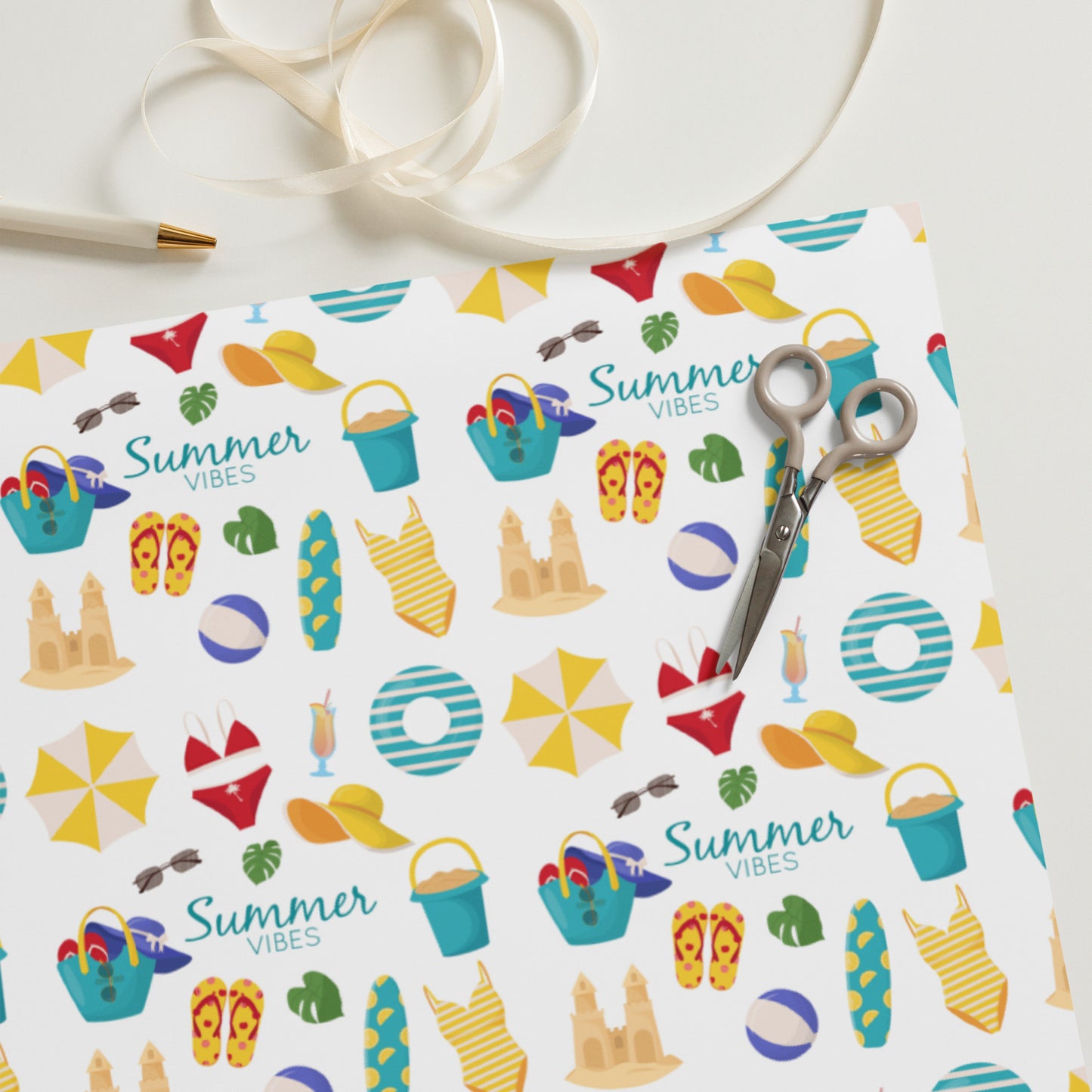 Beach Vibes Wrapping paper sheets