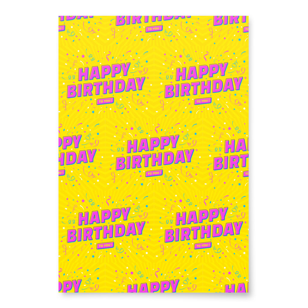Happy Birthday Wrapping paper sheets