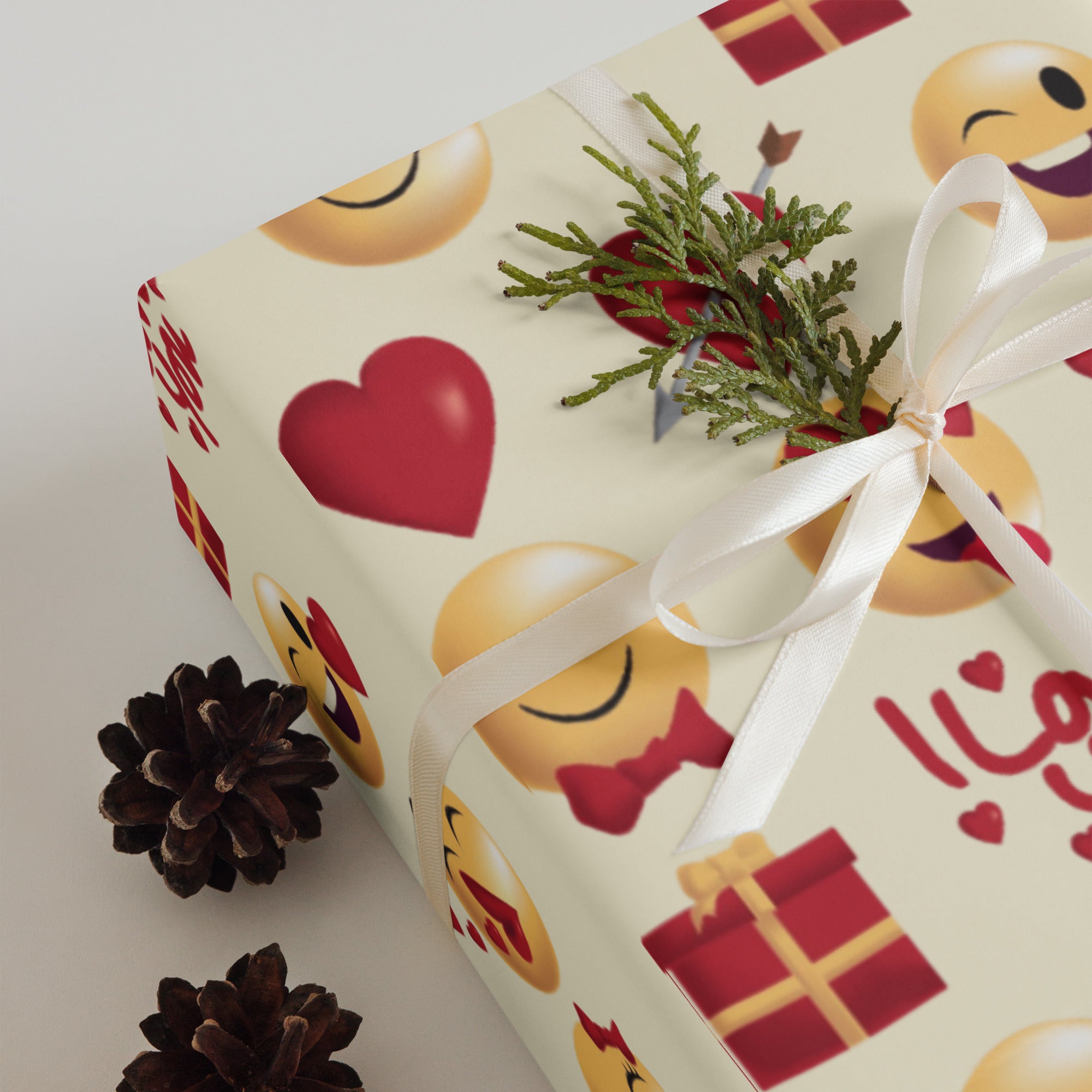 Smiley Face Love Wrapping paper sheets
