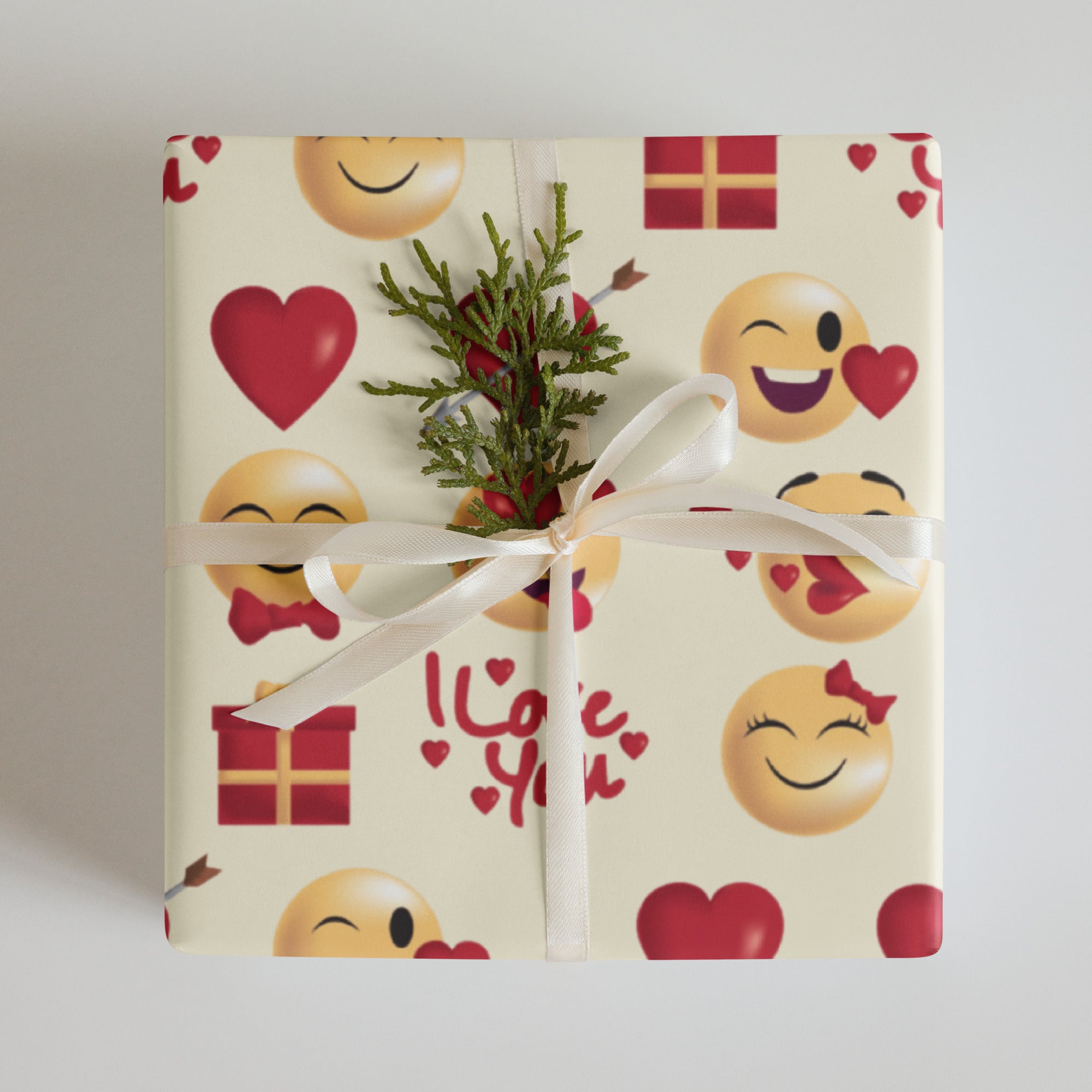 Smiley Face Love Wrapping paper sheets