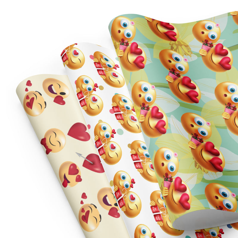 Smiley Face Love Wrapping paper sheets