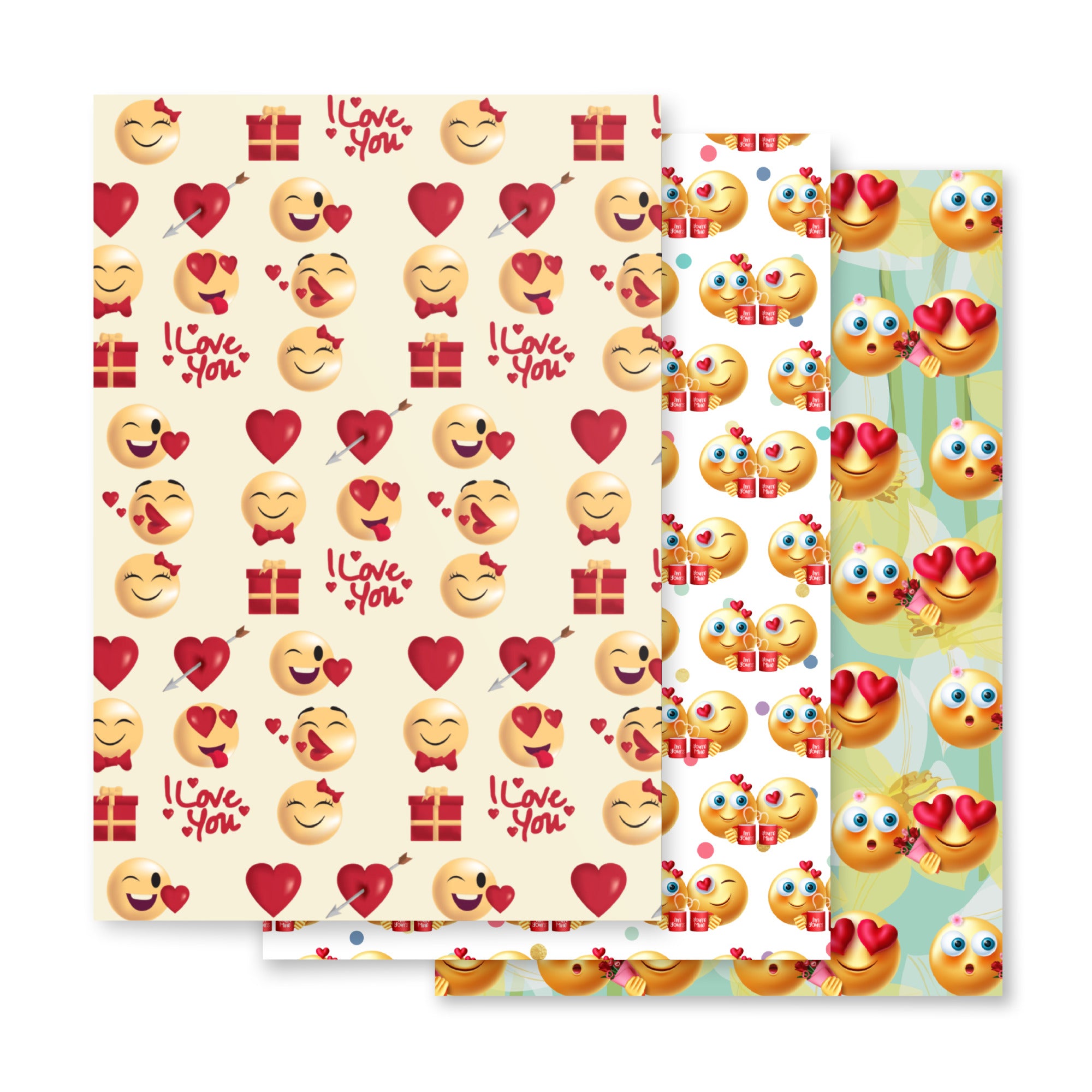 Smiley Face Love Wrapping paper sheets