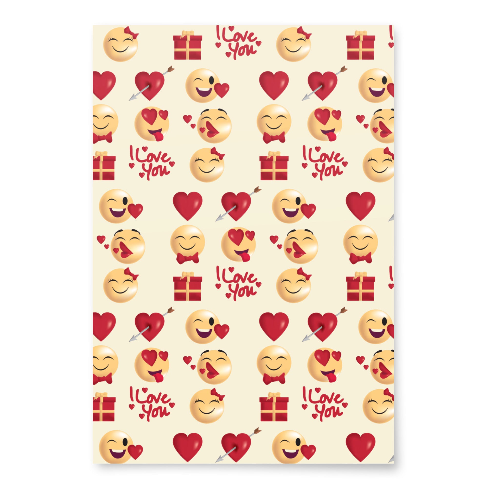 Smiley Face Love Wrapping paper sheets