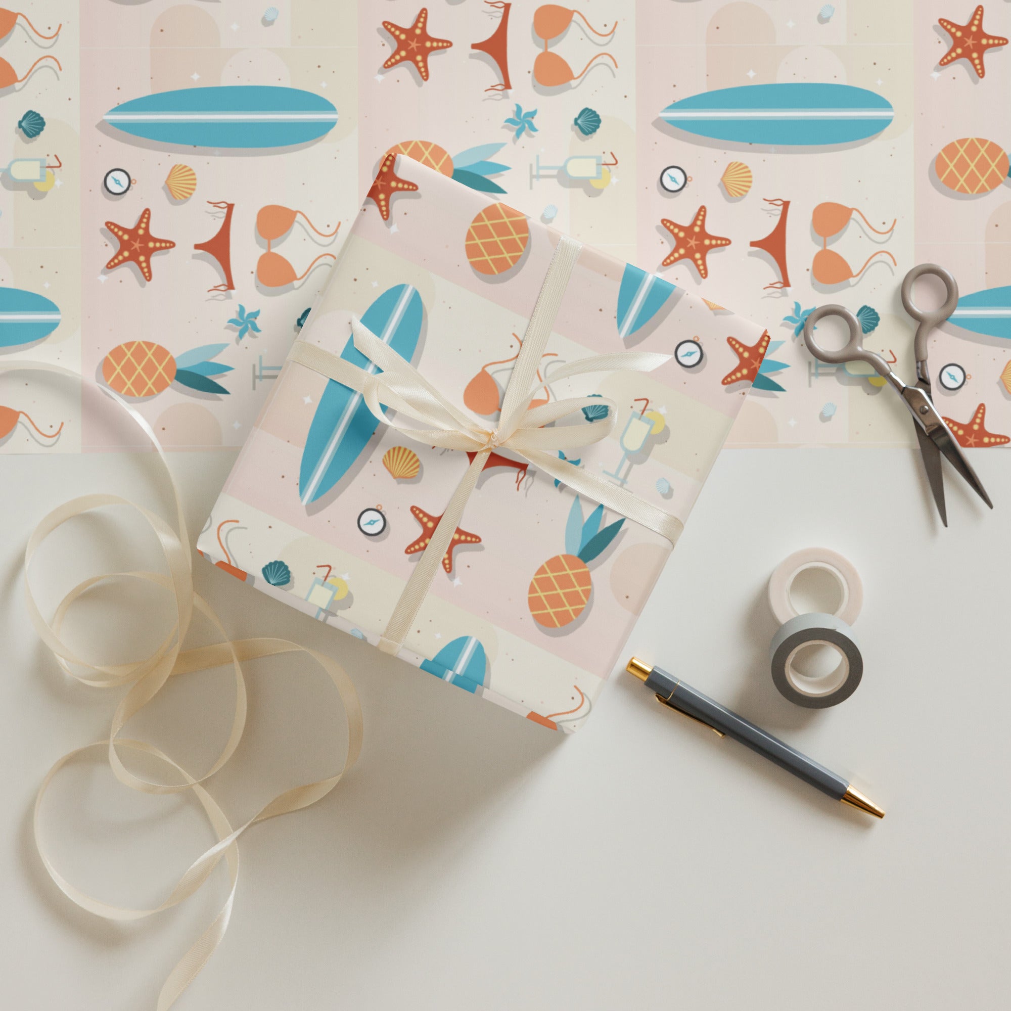 Beach Vibes Wrapping paper sheets
