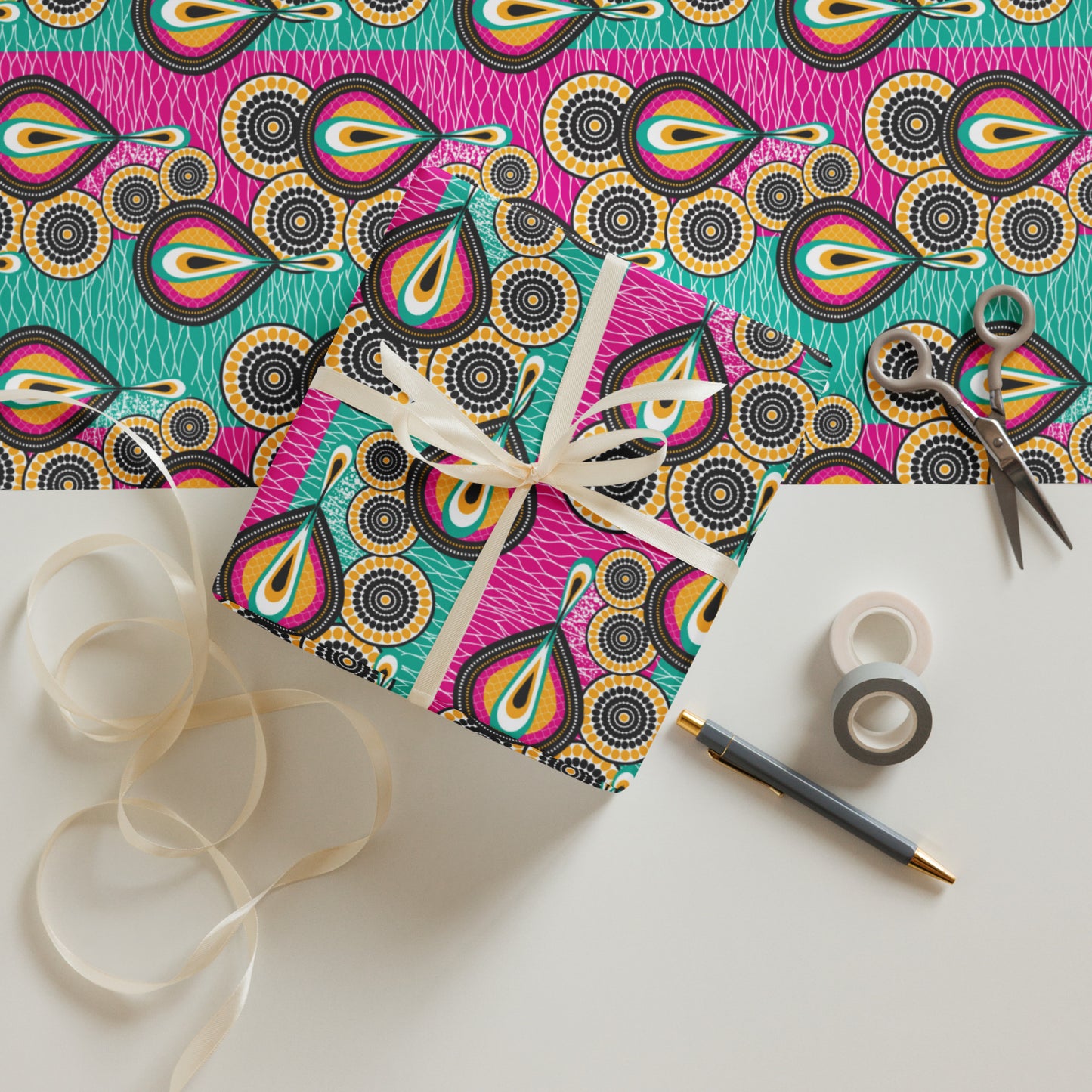 African Print Wrapping paper sheets