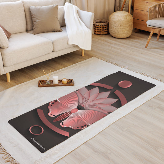 Rose Gold Butterfly and Sacred Lotus Yoga Mat