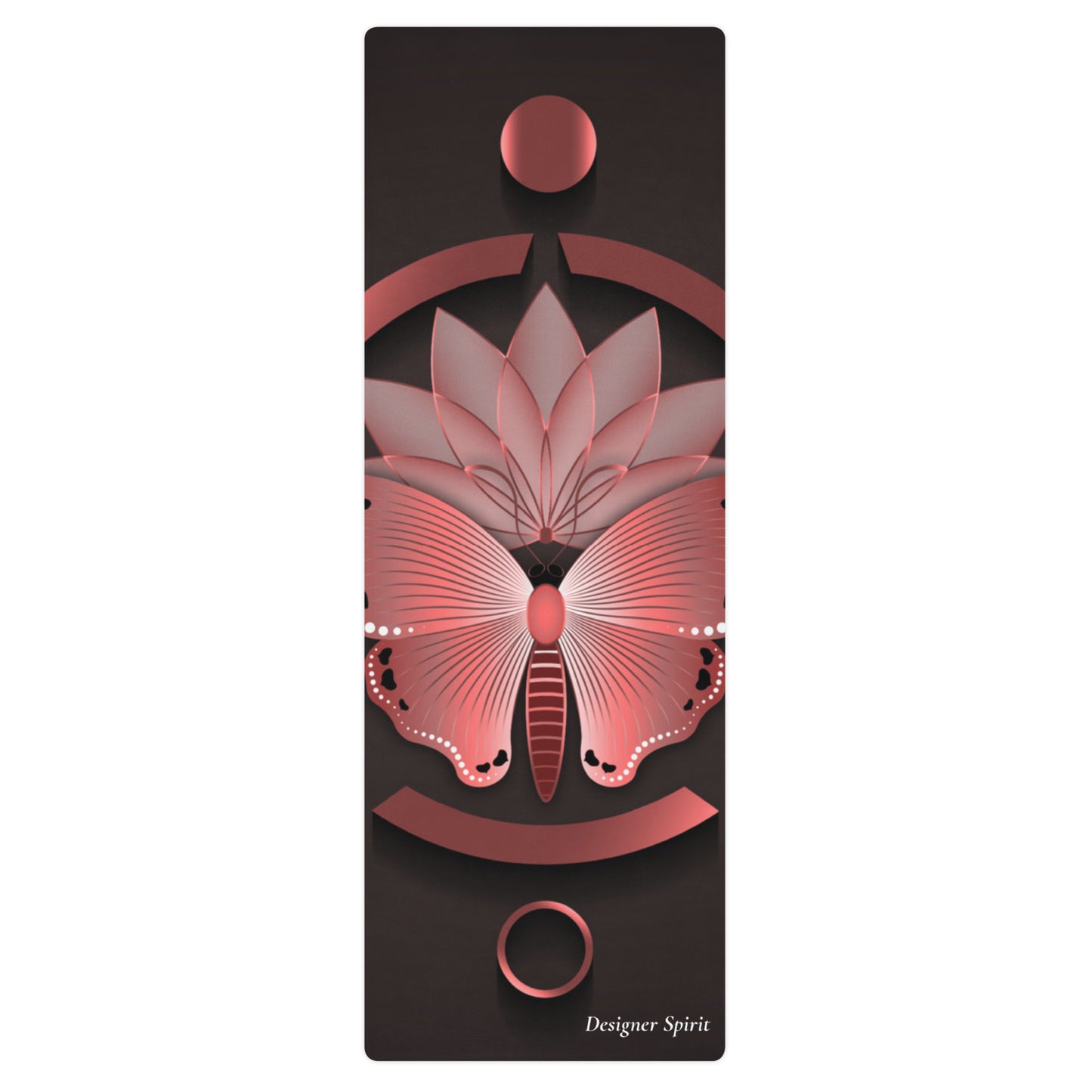 Rose Gold Butterfly and Sacred Lotus Yoga Mat