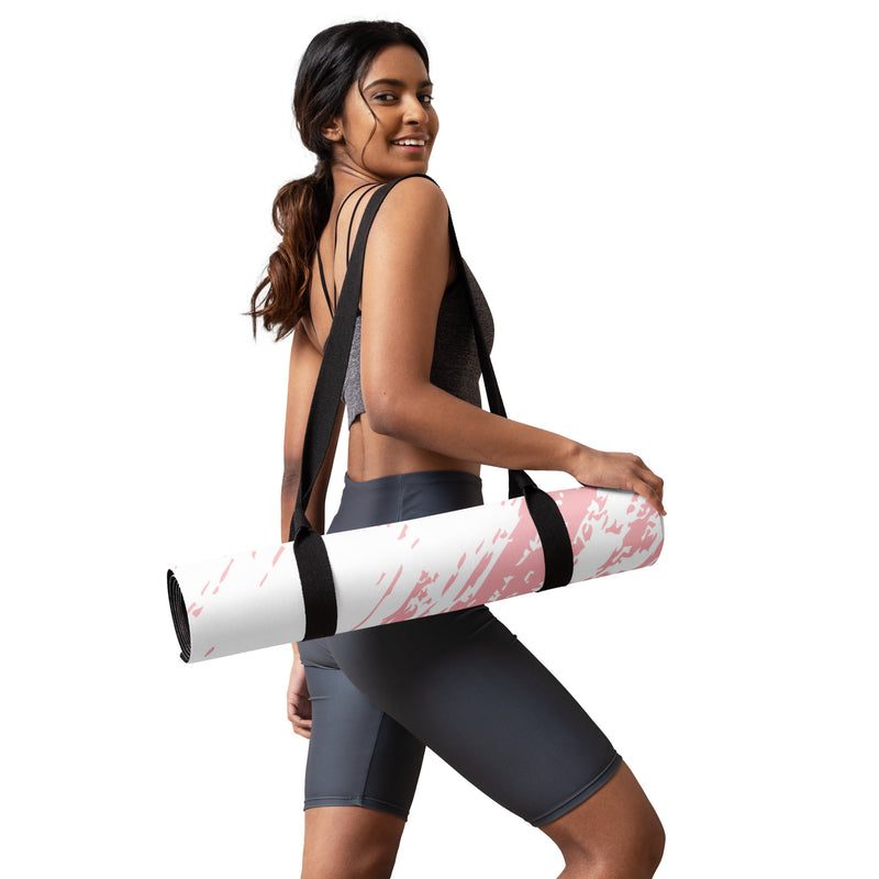 Move With Spirit Pink and White Yoga mat