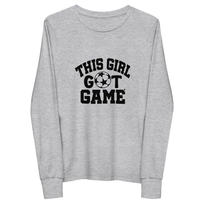 This Girl Got Game Soccer Youth long sleeve tee