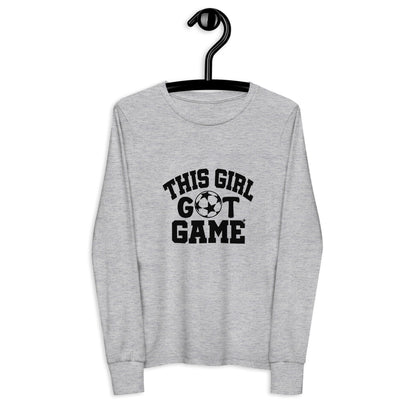 This Girl Got Game Soccer Youth long sleeve tee