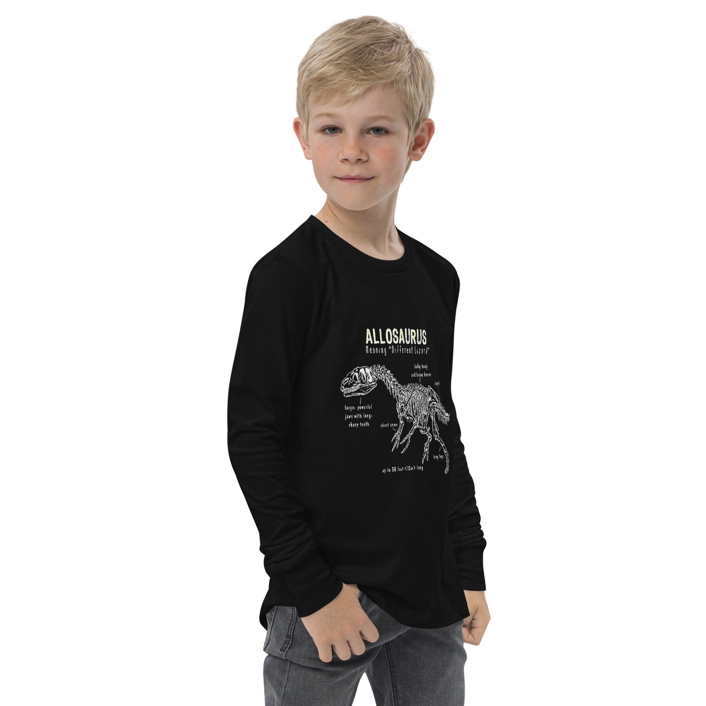 Allosaurus Skeleton Youth long sleeve tee