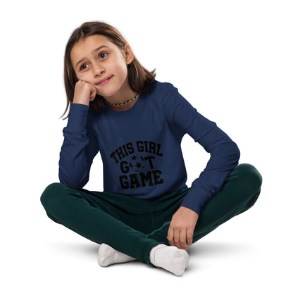 This Girl Got Game Soccer Youth long sleeve tee