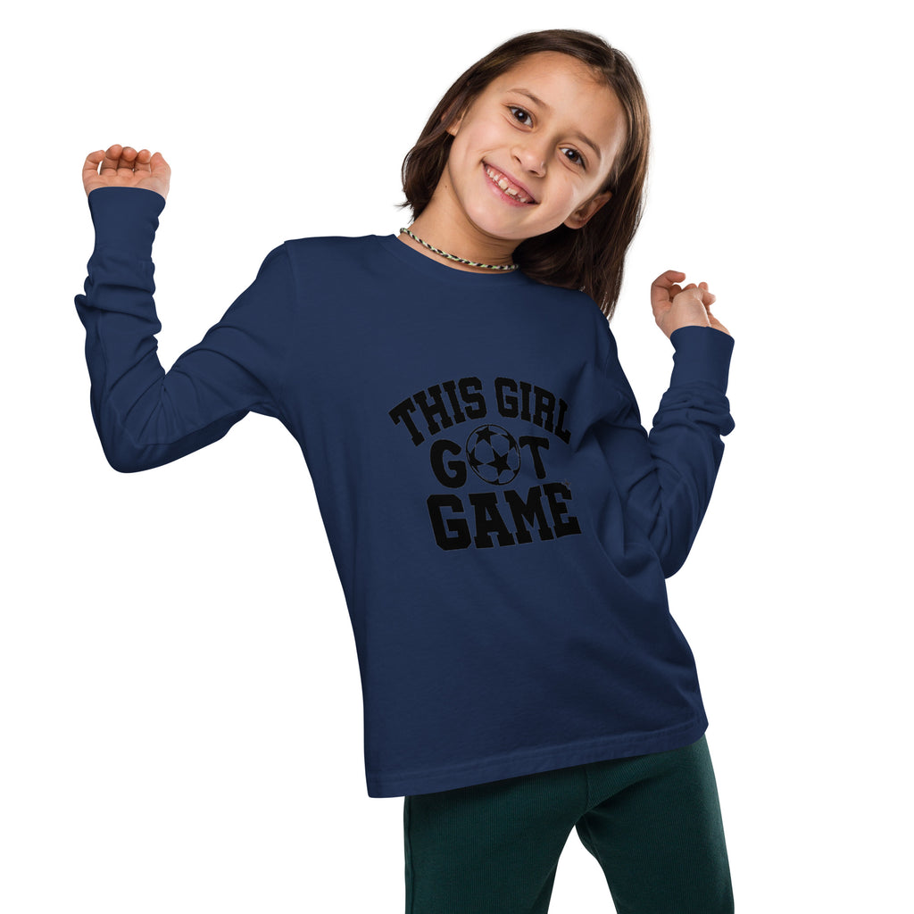 This Girl Got Game Soccer Youth long sleeve tee