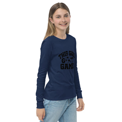 This Girl Got Game Soccer Youth long sleeve tee