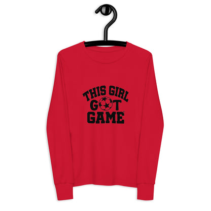 This Girl Got Game Soccer Youth long sleeve tee