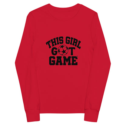 This Girl Got Game Soccer Youth long sleeve tee