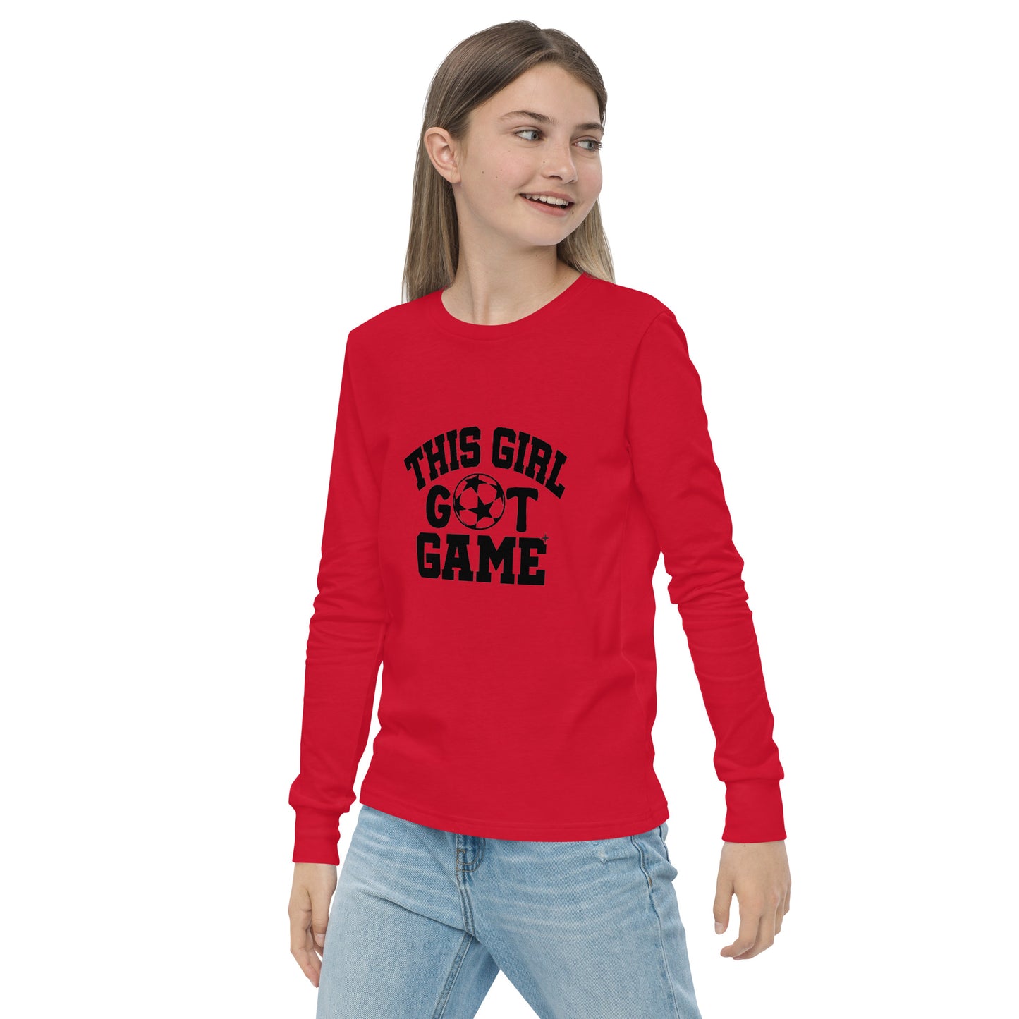 This Girl Got Game Soccer Youth long sleeve tee