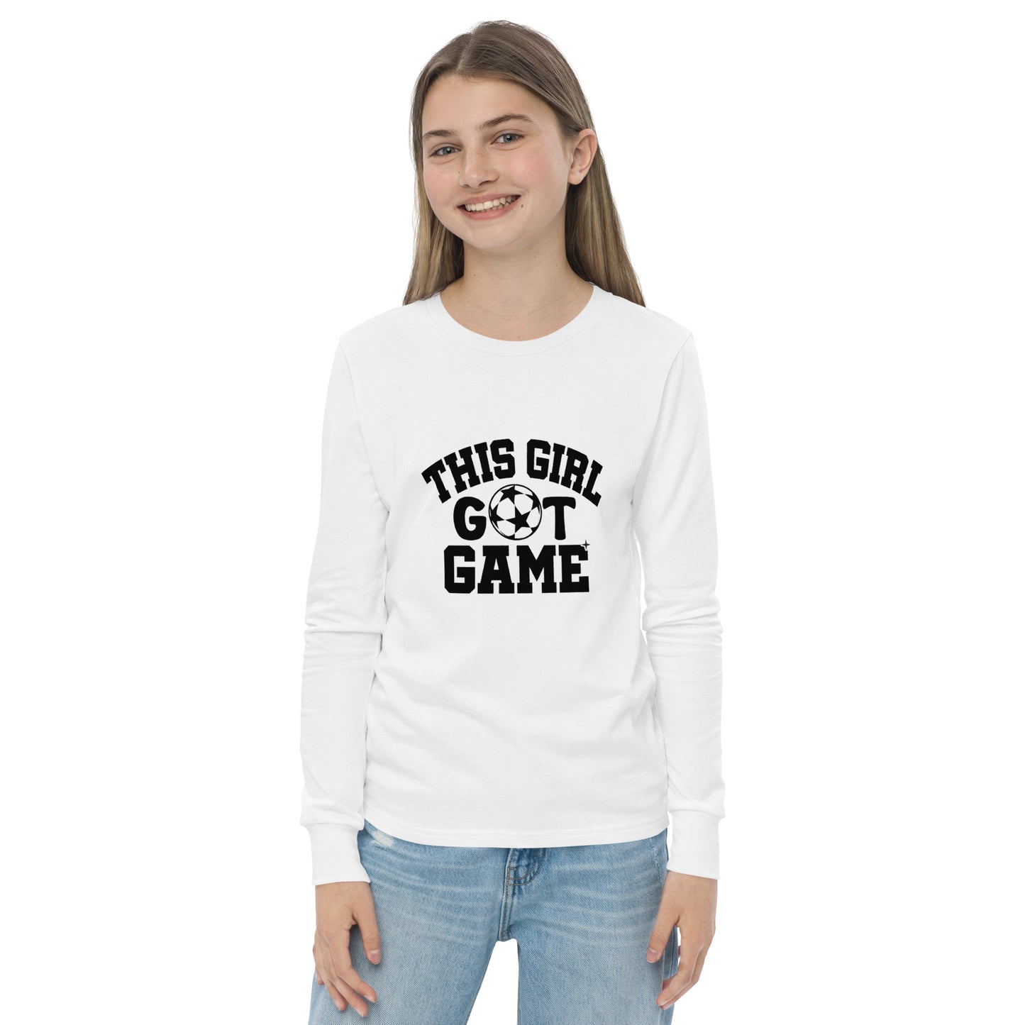 This Girl Got Game Soccer Youth long sleeve tee