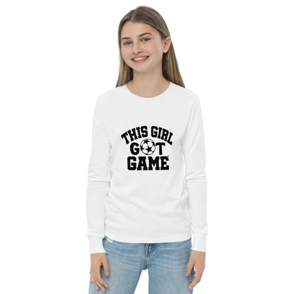 This Girl Got Game Soccer Youth long sleeve tee