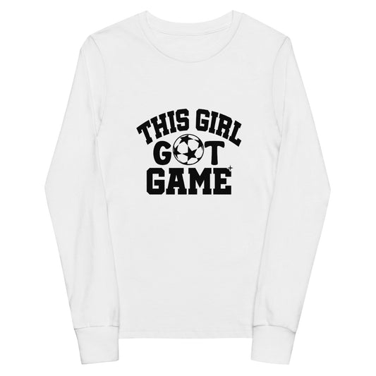 This Girl Got Game Soccer Youth long sleeve tee