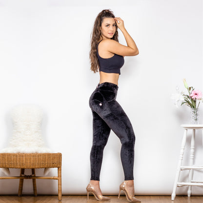 Black Velvet Warm Butt Lift Pants