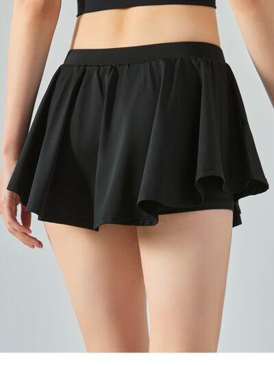 Elastic Waist Mini Active Skirt