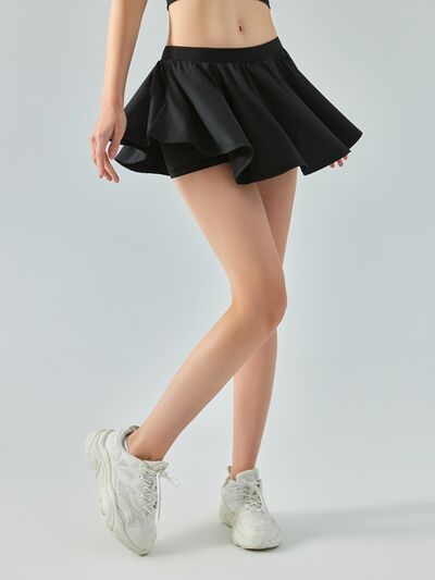 Elastic Waist Mini Active Skirt