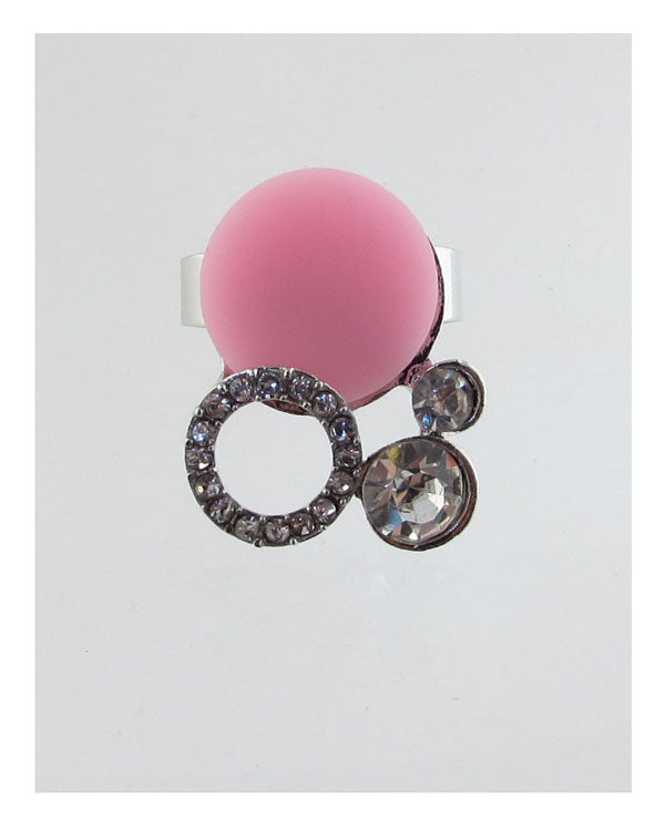 Adjustable faux stone ring