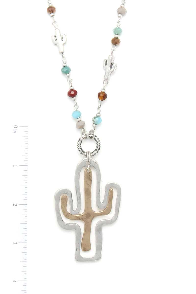 Cactus Pendant Necklace