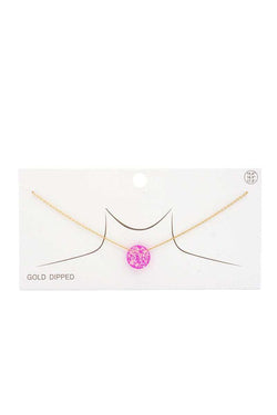 Iridescent Circle Gold Dipped Necklace