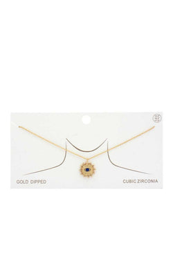 Evil Eye Sun Charm Gold Dipped Necklace