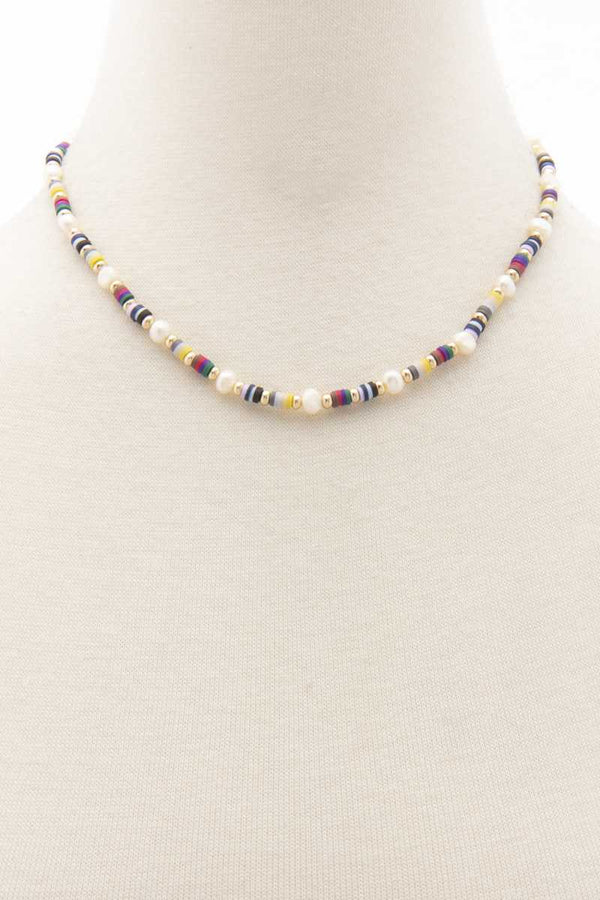 Heishing Pearl Bead Necklace